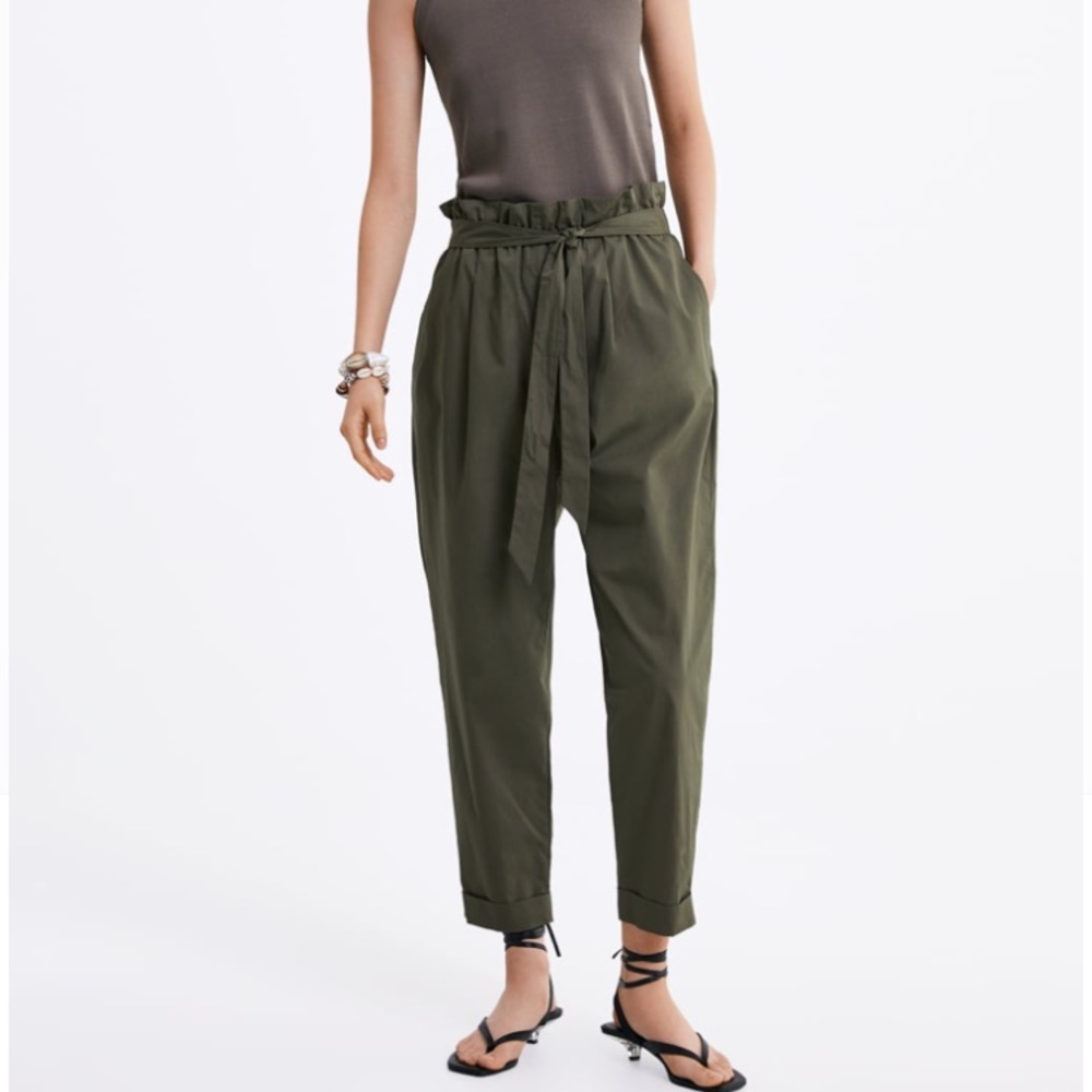 Zara Poplin Bow Trousers
